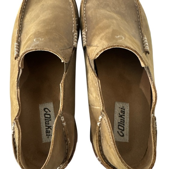 OluKai Tan Leather Moc Toe Slip-On Loafers size 10M main image 6